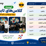 لیست کلاس های تابستانی برای نوجوانان و کودکان